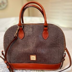 Dooney & Bourke Pebble Grain Zip Zip Satchel - Black & Brown